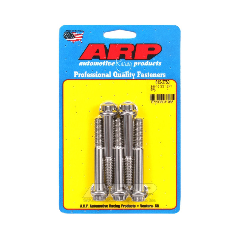 Șuruburi și piulițe universale ARP cu cap STD 3/8-16 – Oțel inoxidabil, 12 puncte x 5 - ARP-615-2750 - 615-2750 - 3666618191416